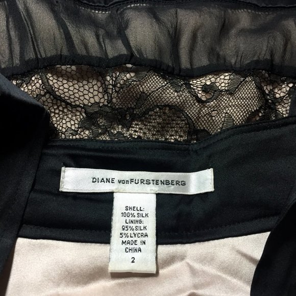 DIANE VON FURSTENBERG Abby Black Silk & Lace Dress - Picture 10 of 11